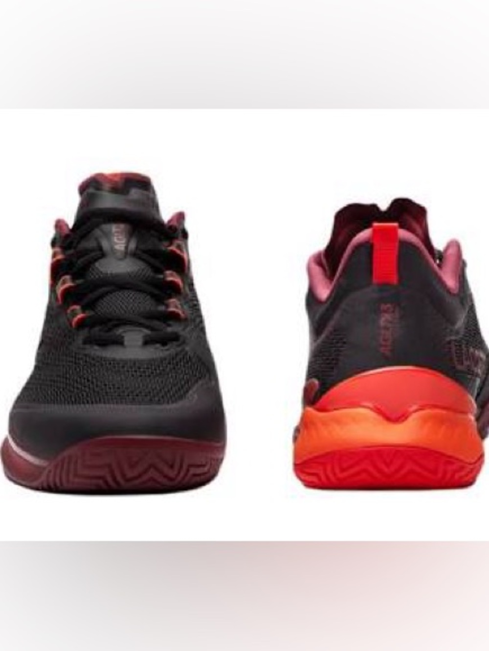 Lacoste AG-LT23 Ultra Tennis Shoes Men Black Burgundy Orange Sneaker 7.5